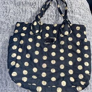 Marc Jacobs Black and Cream Polka Dot Tote Bag